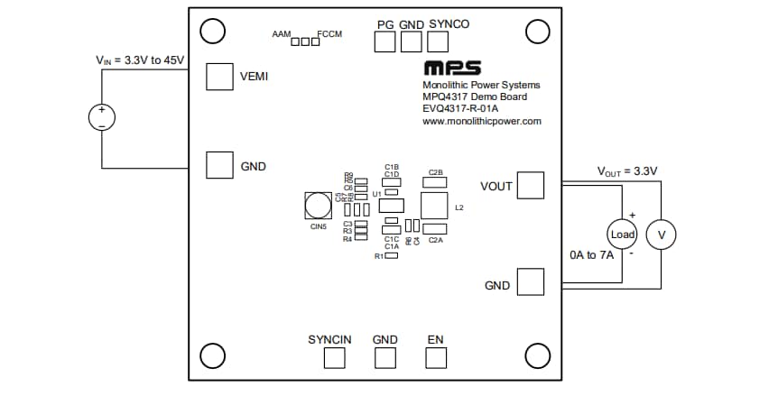 Schematic - Monolithic Power Systems (MPS) EVQ4317-R-01A Evaluation Board